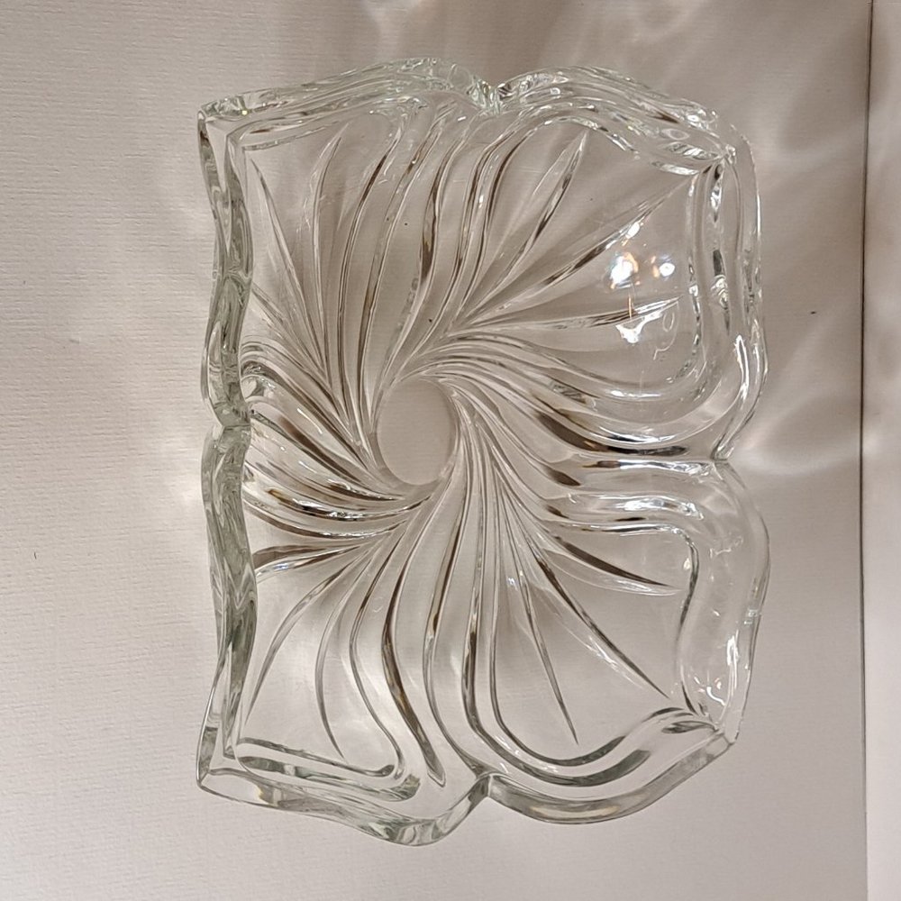 Mikasa "Spring Flair" Rectangle Heavy Crystal Cut Candy Dish 8" - Picture 8 of 8
